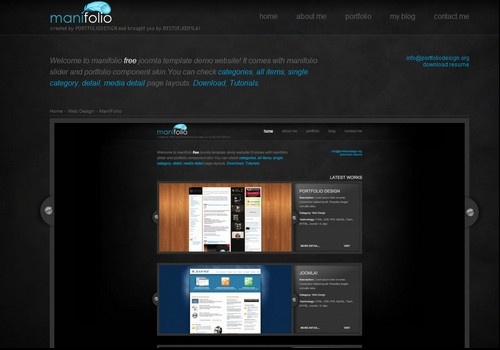 Manifolio template for joomla