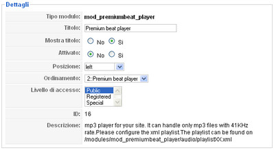 Attiviamo Premium beat player