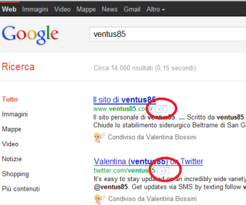 icona di Google+ sui risultati ricerca