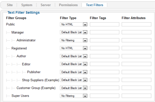 Utilizzo dei filtri testuali per i gruppi di utenti
