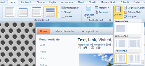 Cambio di layout in Artisteer