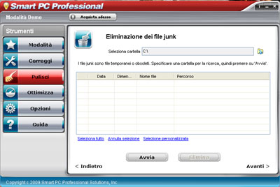 Eliminazione file junk
