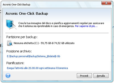 Finestra One-Click Backup