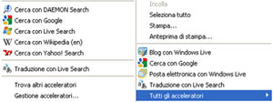 Acceleratori Internet Explorer