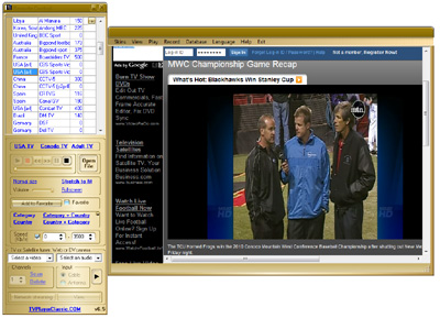 Esempio di canale visualizzato in TV Player Classic
