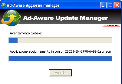 Ad-Aware Free Internet Security: Aggiornamento database virali