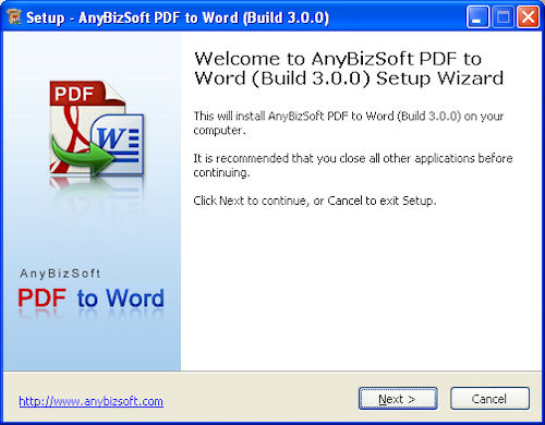 Installazione AnyBizSoft PDF to Word Converter