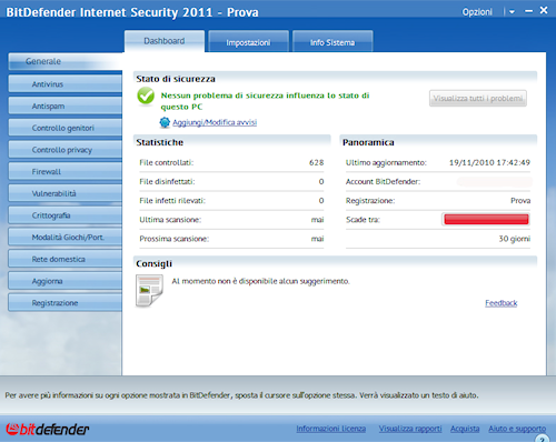BitDefender Internet Security 2011: Interfaccia utente avanzata