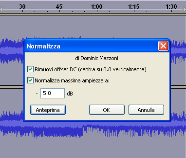 Esempio di normalizzazione audio