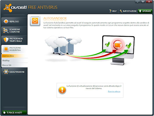 Avast! 6 Free Antivirus: Sezione protezione aggiuntiva