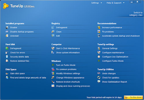 TuneUP Utilities 2011: Vista anteprima utilità disponibili
