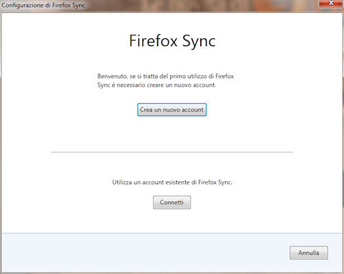 Firefox 4: Opzione di sincronizzazione mediante account Firefox Sync