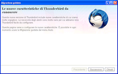 Thunderbird 5: Nuova procedura di migrazione guidata