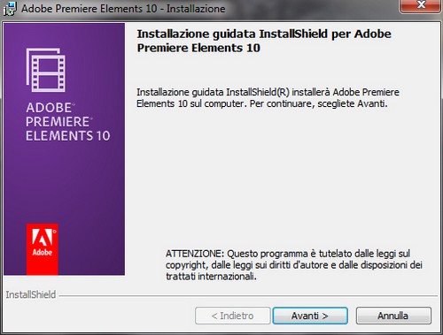 Adobe Premiere Elements 10: Installazione guidata