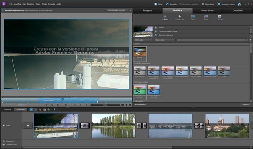 Adobe Premiere Elements 10: Sezione Modifica con esempi di effetti