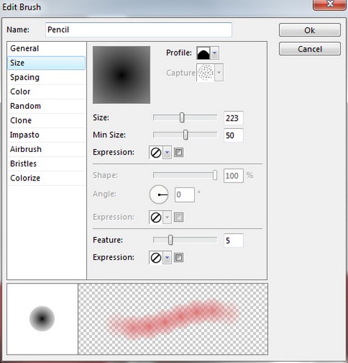 Artweaver: Editor integrato di pennelli