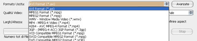 Scelta formato uscita