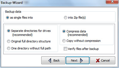 Personal Backup: Compressione e verifica file
