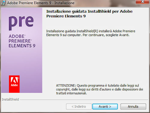 Adobe Premiere Elements 9: Installazione