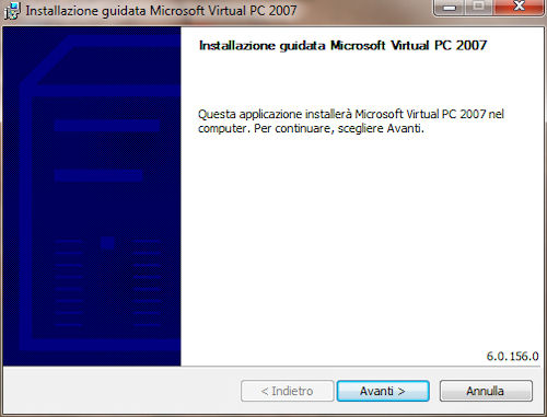Installazione Microsoft Virtual PC