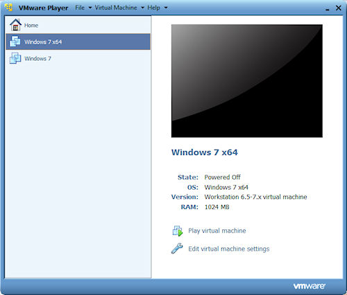 VMware Player: Esempio di macchina virtuale