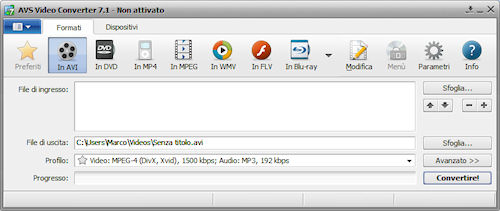 AVS Video Converter: Interfaccia utente
