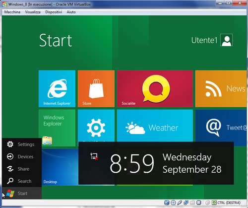 Windows 8: Finestra iniziale Windows 8 Developer Preview