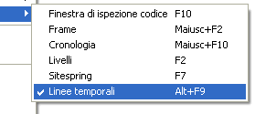 Apertura del Pannello Linee Temporali