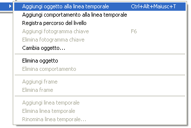 Aggiunta dell'oggetto alla linea temporale