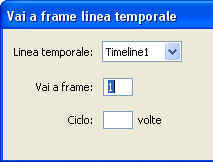 Appliczione del comportamento Vai a frame Linea Temporale