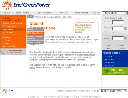 Homepage del sottosito GreenPower