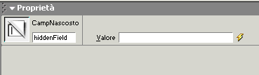 Impostazioni delle proprietà del campo nascosto
