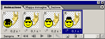 Fotogrammi per la realizzazione della faccina