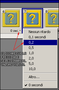 Impostazione del ritardo tra i fotogrammi dell'animazione
