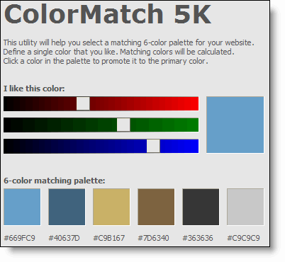 Interfaccia di ColorMatch 5K