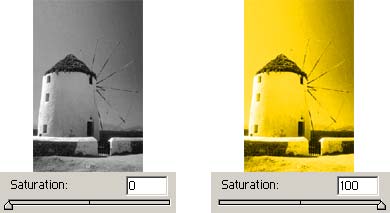 Aumentare e diminuire la saturazione