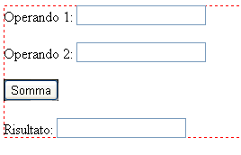 Inserimento nella pagina di un form con 3 campi