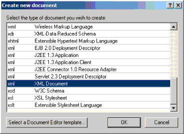 Schermata XMLspy scelta del documento