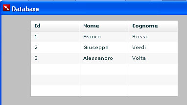 Screenshot del programma in esecuzione