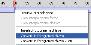 Aggiungere un fotogramma chiave