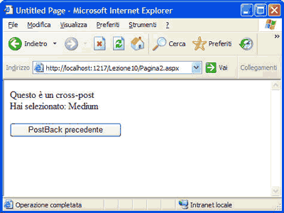 Cross-post - Il controllo è passato a Pagina2.aspx
