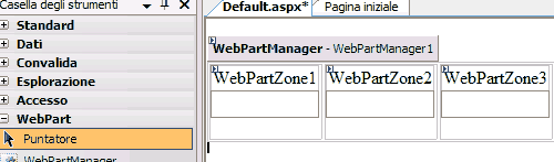 Inserire le WebPartZone