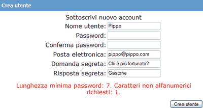Password troppo semplice