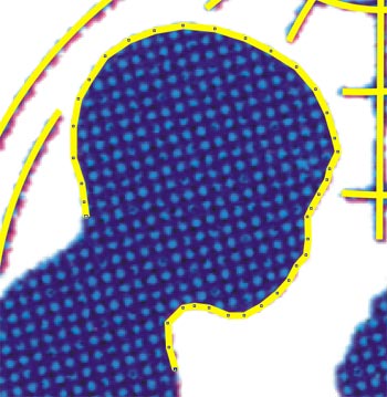 Una serie di nodi ravvicinati descrivono il profilo stilizzato della testa del bambino