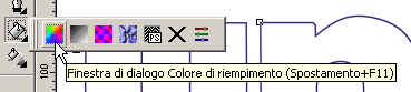 Il pulsante che bisogna premere per aprire la finestra di dialogo 'Colore di riempimento'