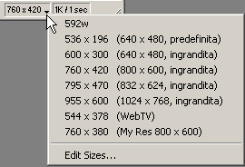 Le impostazioni Window size