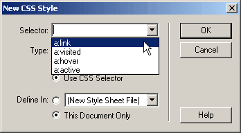 Le opzioni del CSS selector