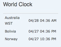 World Clock è abilitato