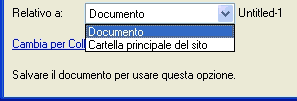 Inserire il percorso relativo