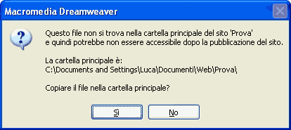 Inserire l'immagine tra le risorse del sito